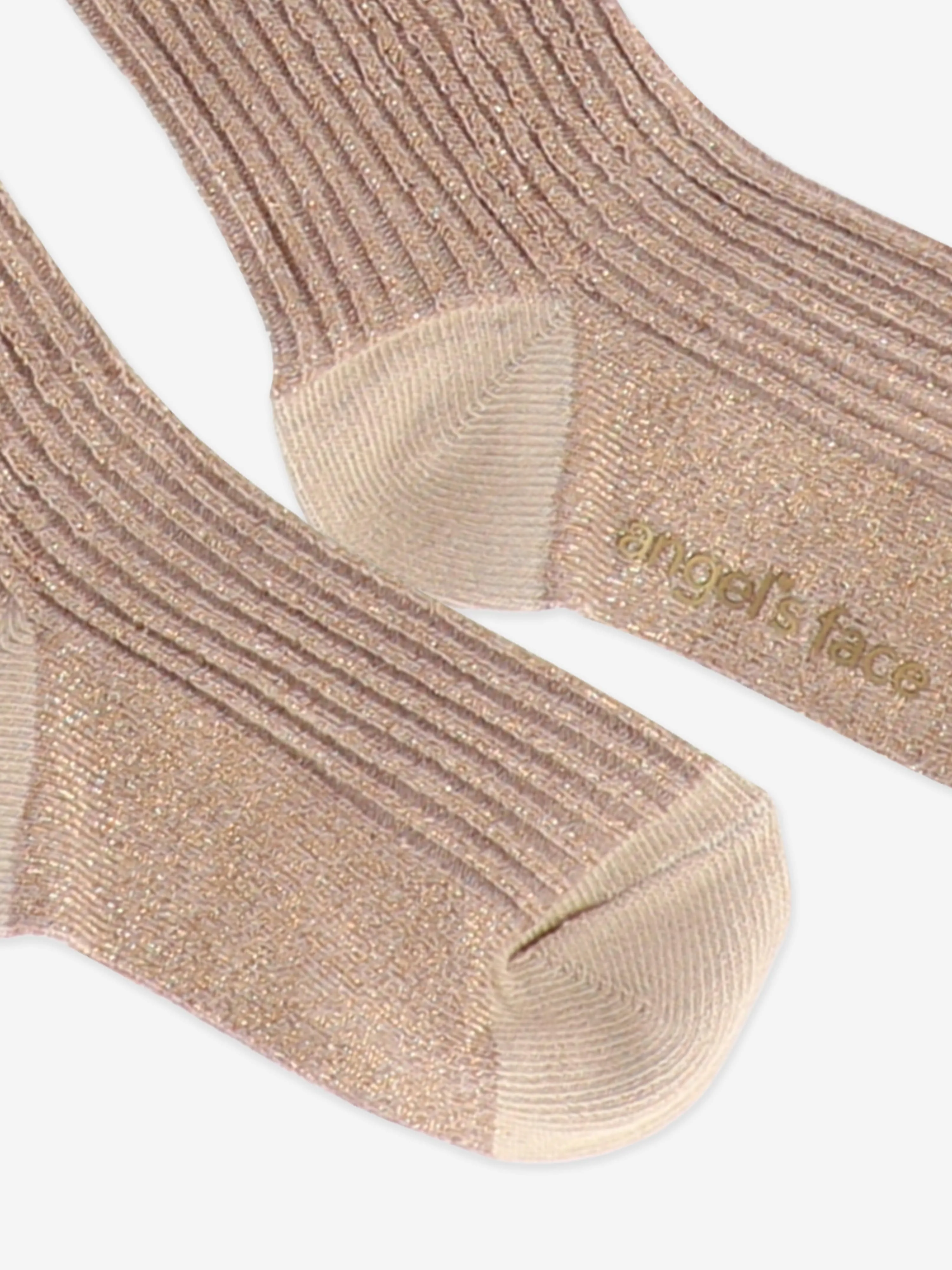 Angels Face Girls Lucy Sparkle Socks in Beige