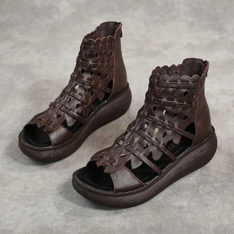 Ankle Boots Women's Casual Shoes GRCL0321 Leather Wedges Sandals