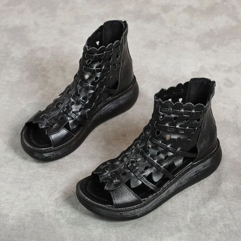 Ankle Boots Women's Casual Shoes GRCL0321 Leather Wedges Sandals
