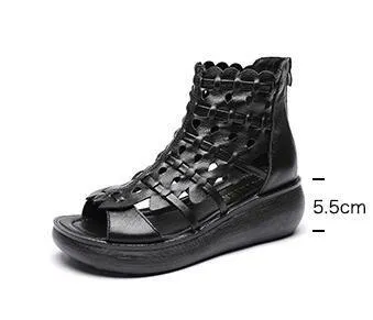 Ankle Boots Women's Casual Shoes GRCL0321 Leather Wedges Sandals