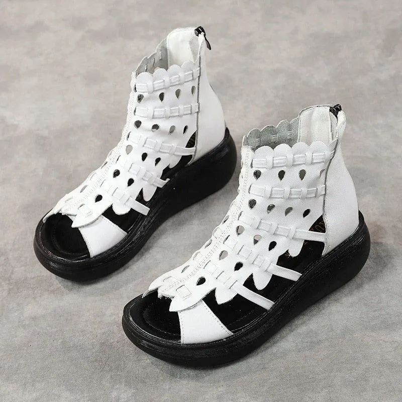 Ankle Boots Women's Casual Shoes GRCL0321 Leather Wedges Sandals