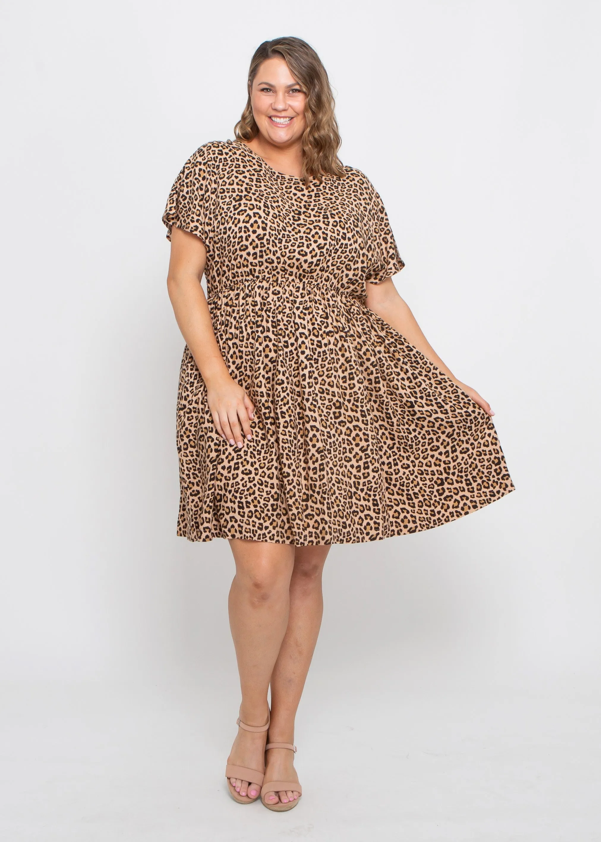 Asher Dress - Beige Leopard