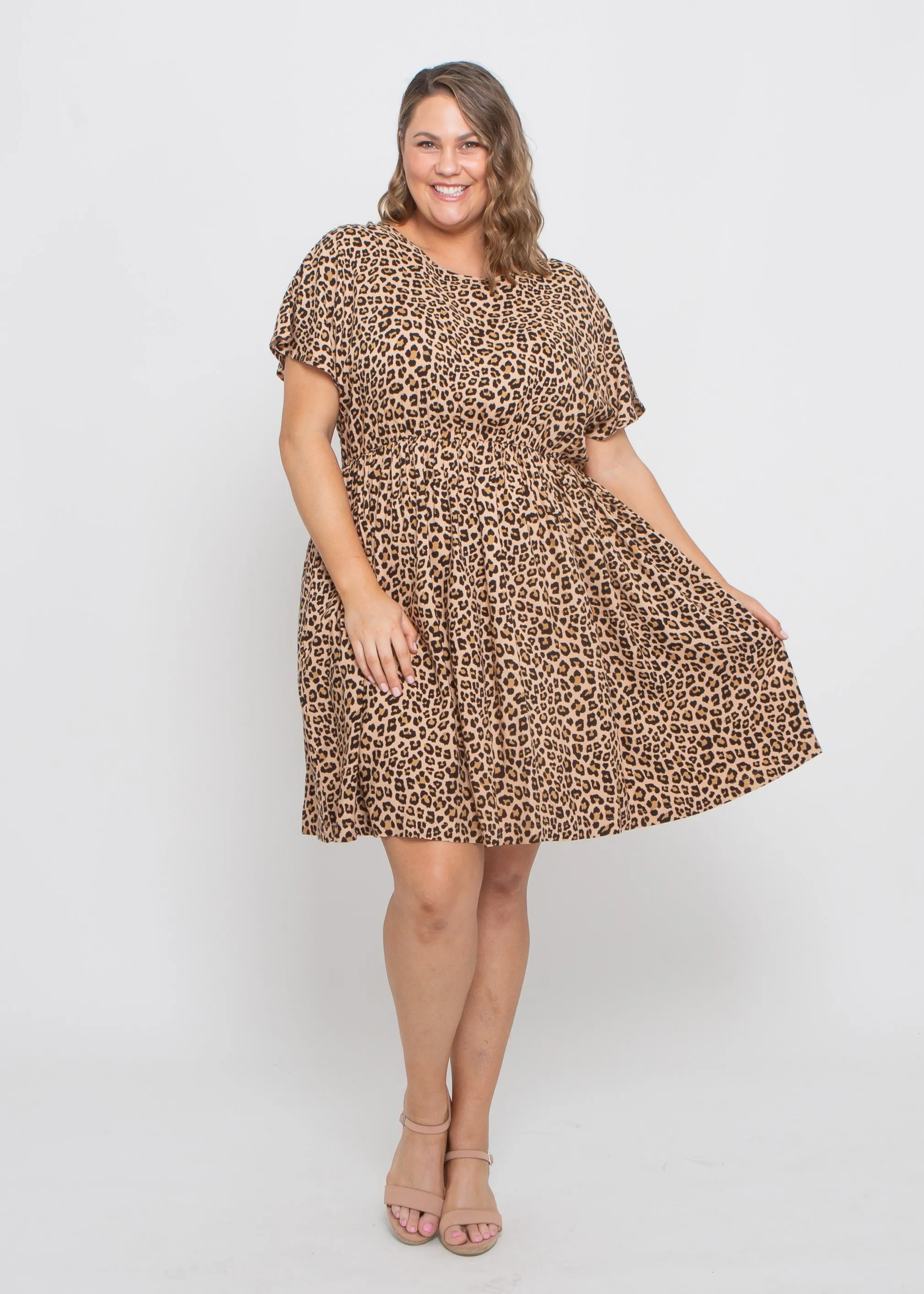 Asher Dress - Beige Leopard