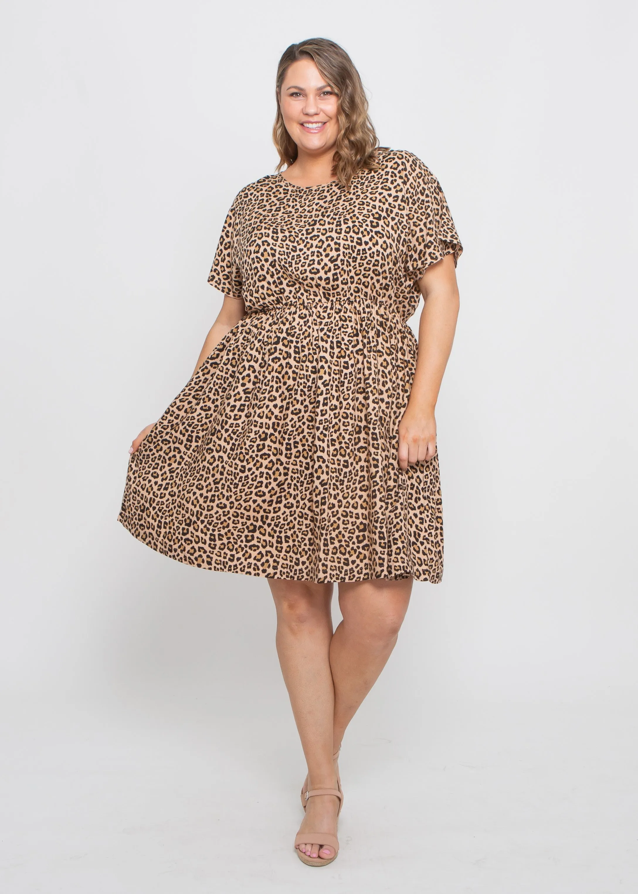 Asher Dress - Beige Leopard