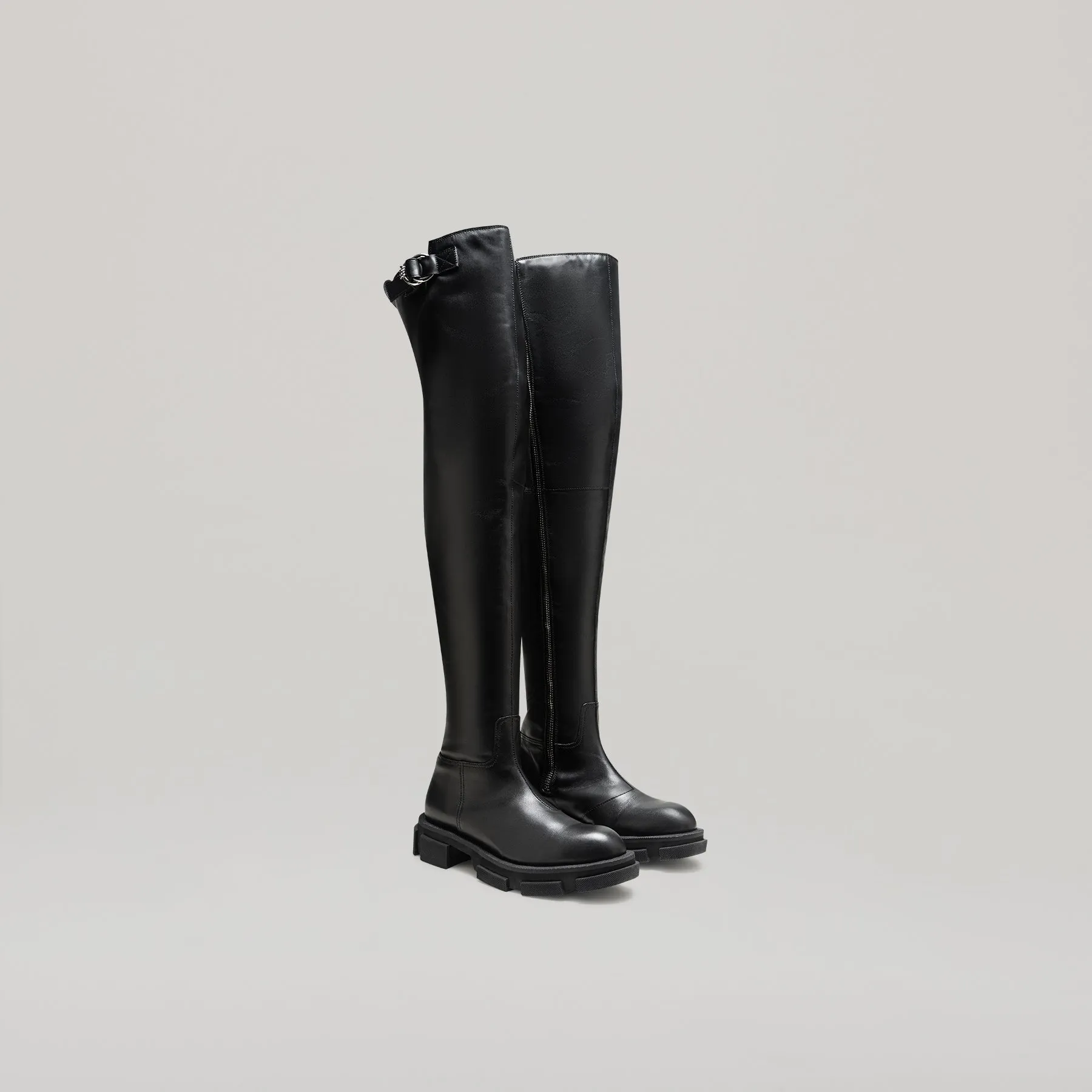 both-GAO PIERCED THIGH HIGH BOOT-BLACK