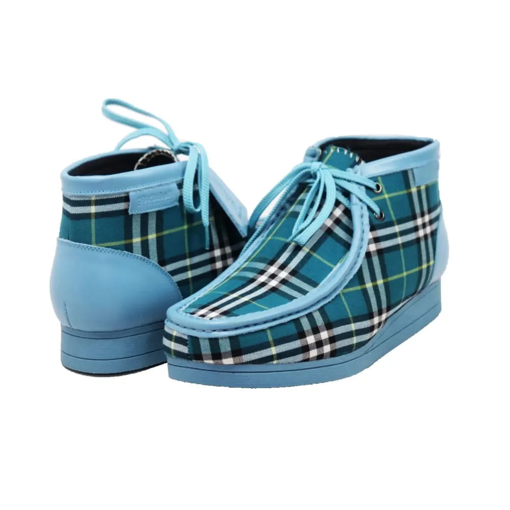 British Walkers New Castle Wallabee Boots Men's Multi Color Plaid Leather and Suede