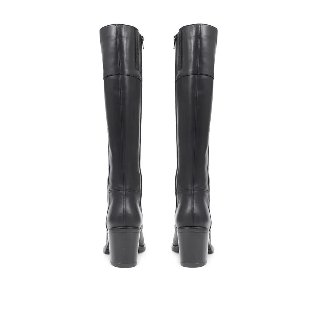 CARMINE Leather Knee High Boots - CARMINE / 324 307