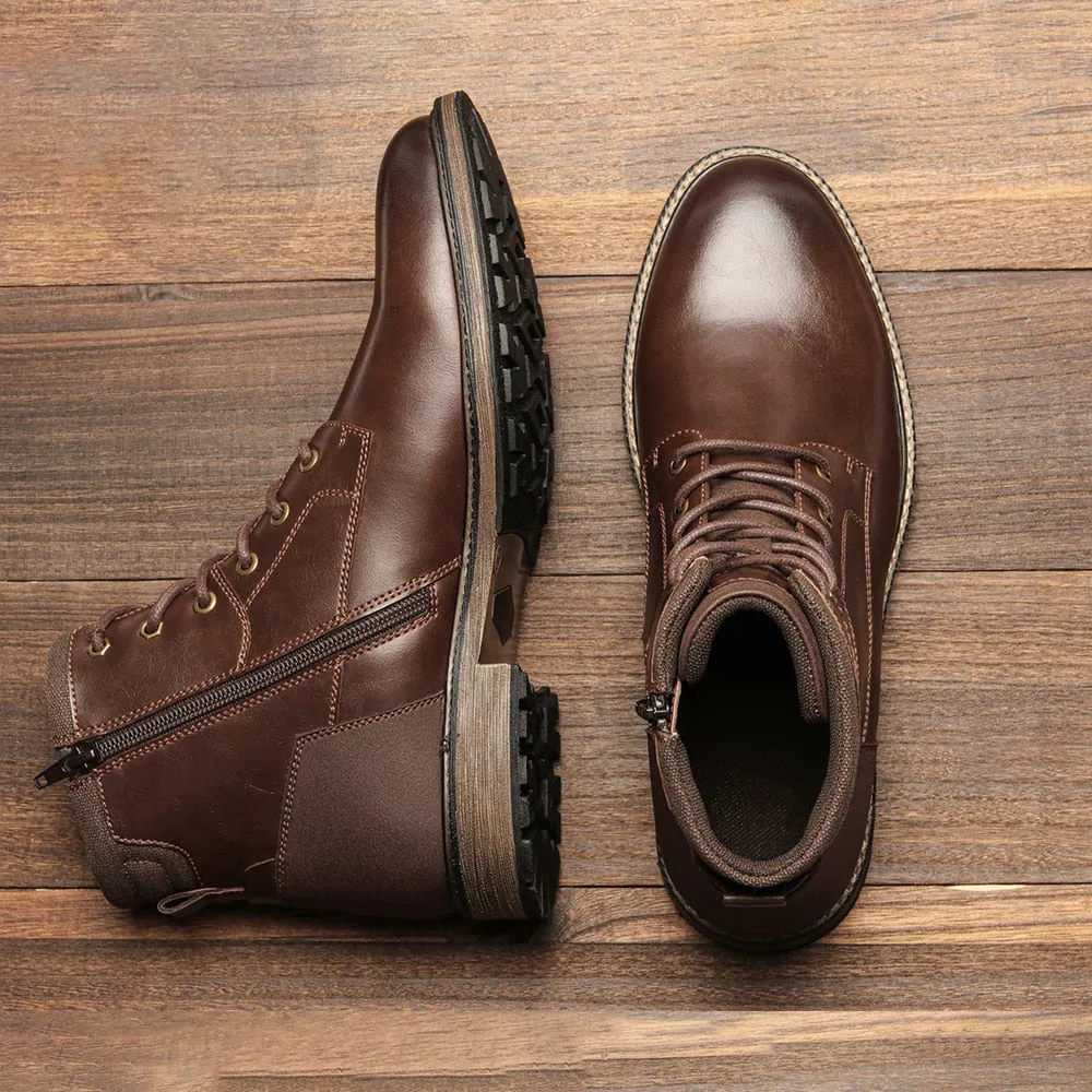 Classic Retro Zipper Men Boots