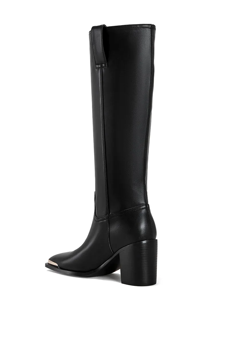 KOLSON-BLACK SQUARE TOE RIDING BOOT