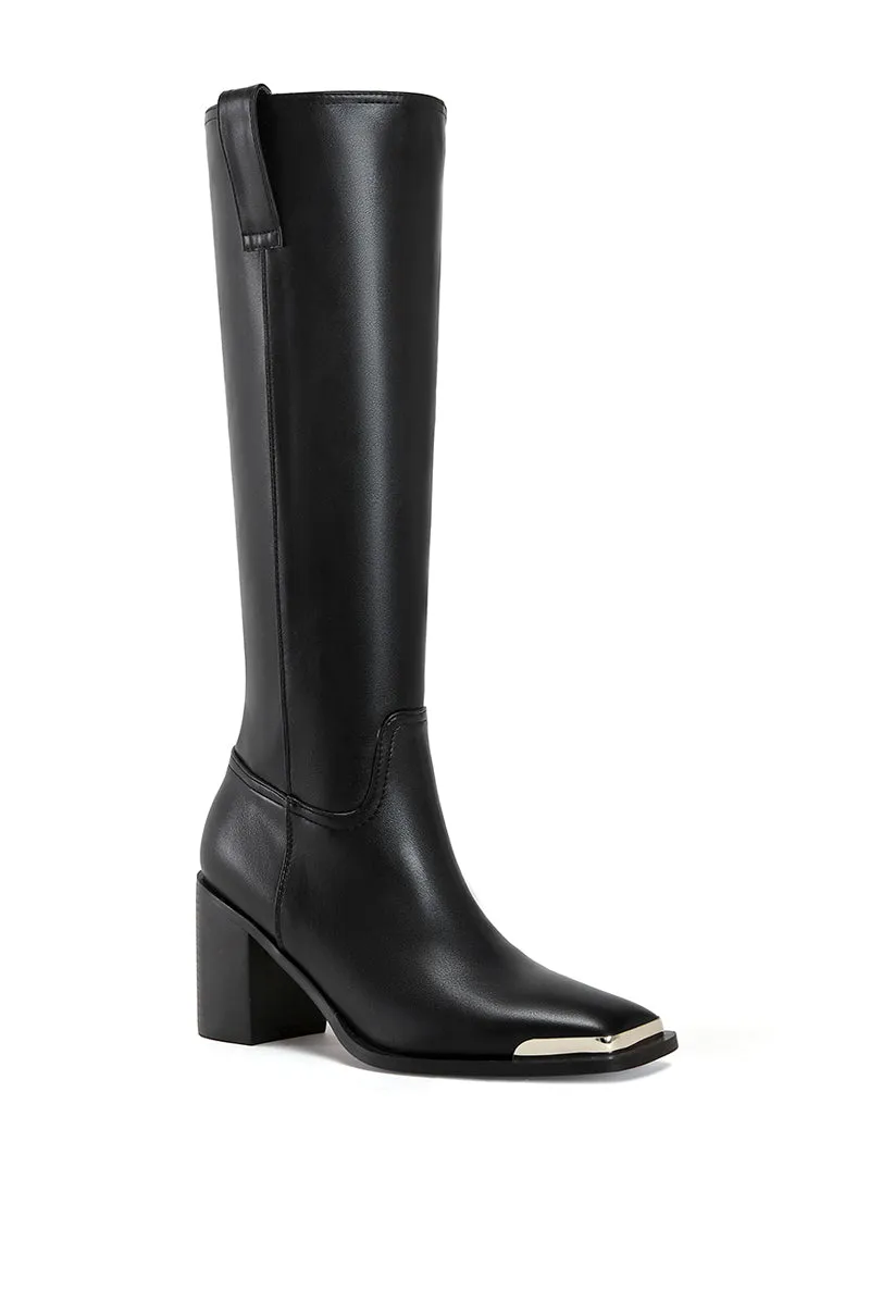 KOLSON-BLACK SQUARE TOE RIDING BOOT
