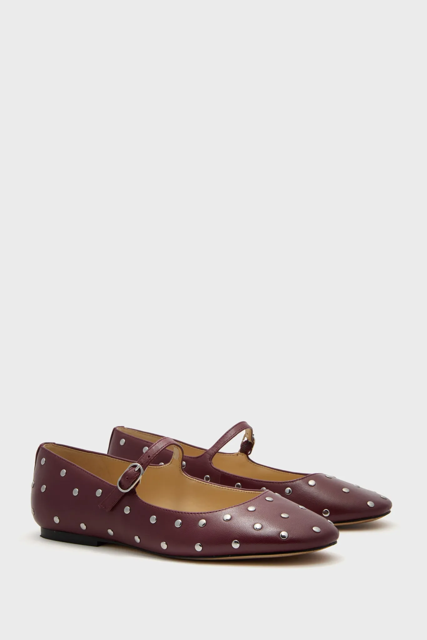 Medium Red Elizza Studded Flats