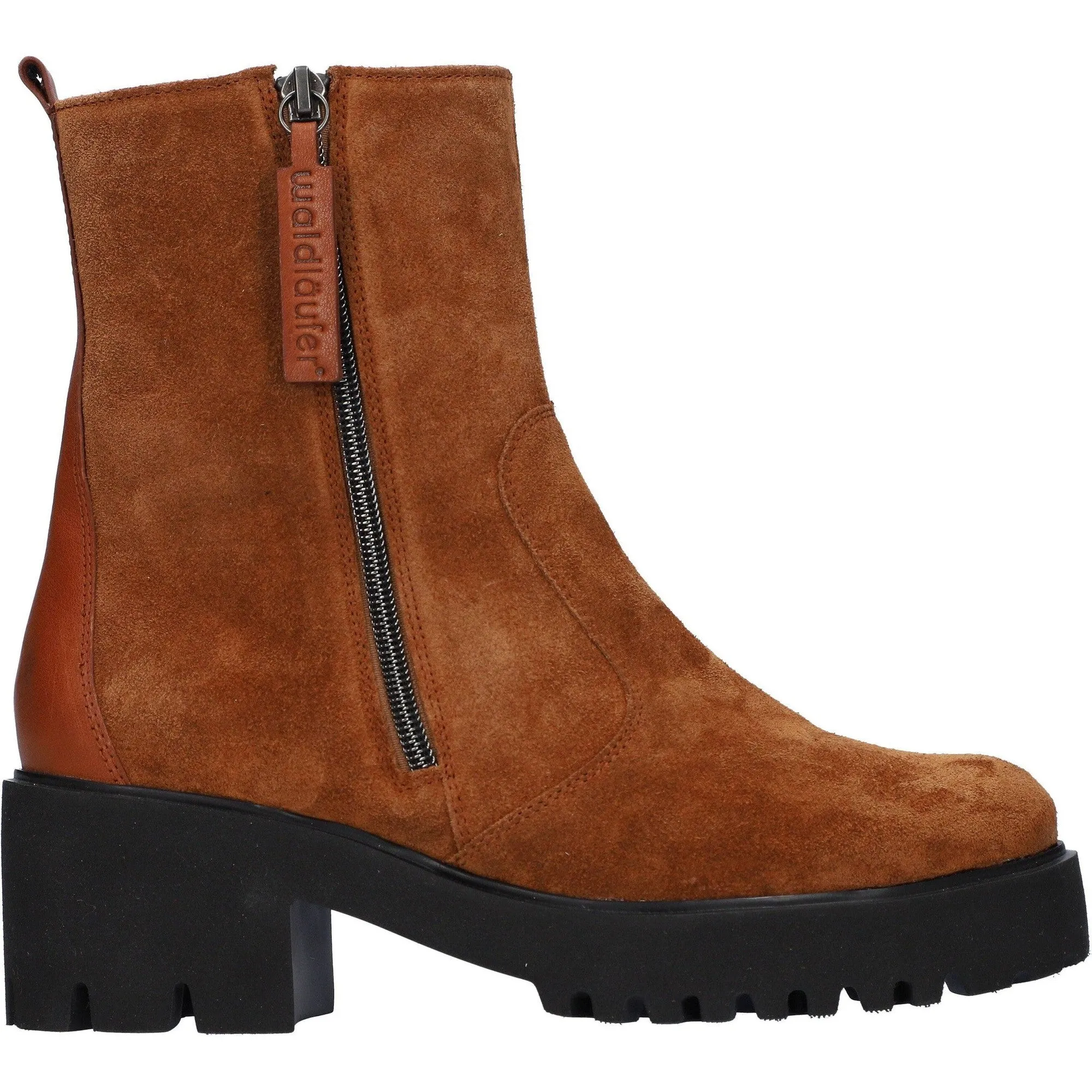 Waldlaufer 608803 200 082 K-Nira Ladies Brown Suede Side Zip Ankle Boots