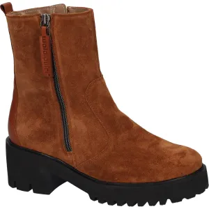 Waldlaufer 608803 200 082 K-Nira Ladies Brown Suede Side Zip Ankle Boots