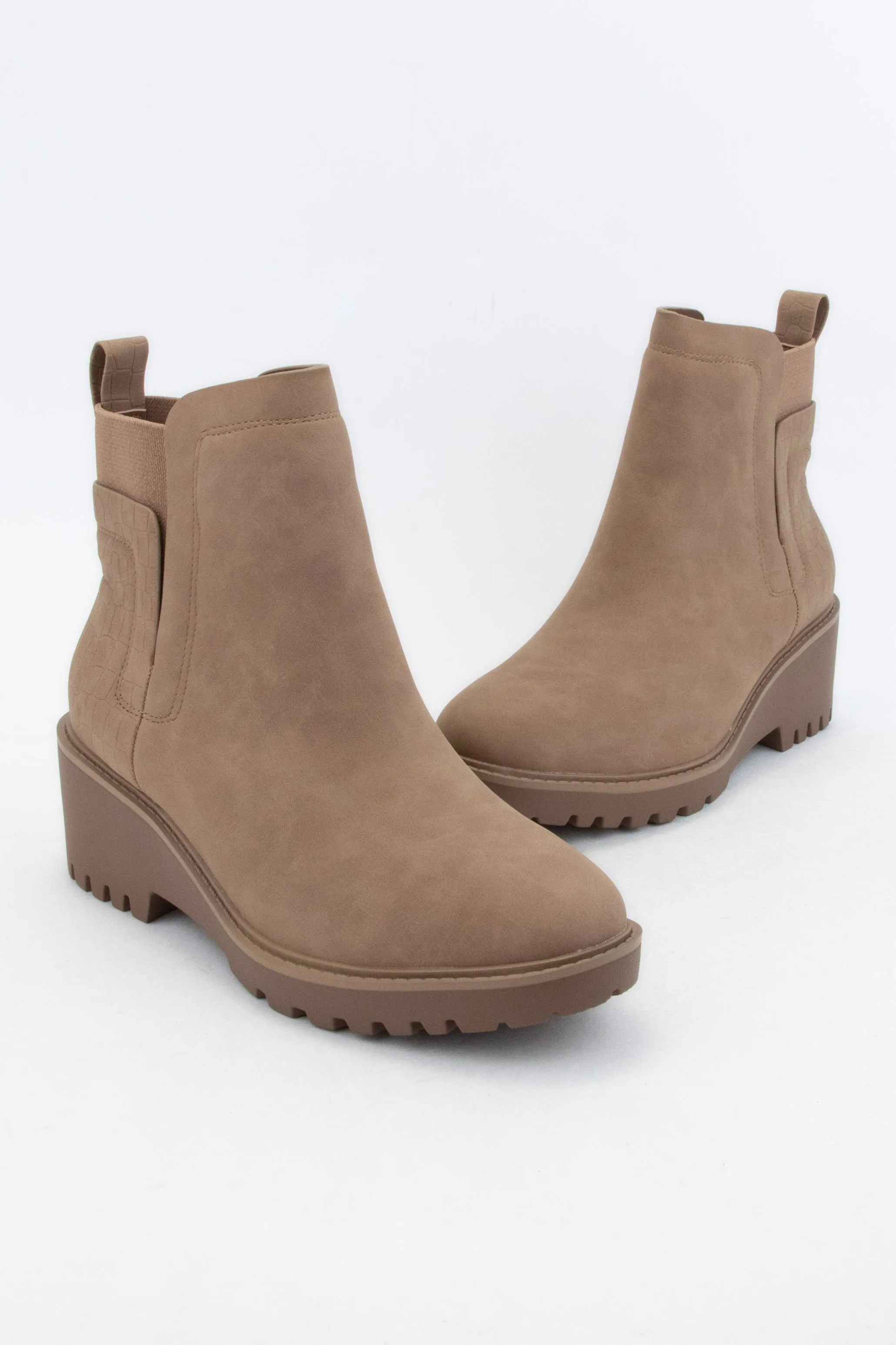 Wedge Heeled Chelsea Ankle Boots